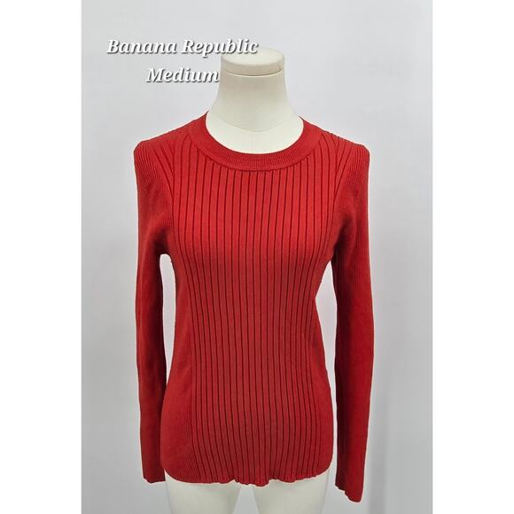 Banana Republic Red Ribbed Sweater – Size M - Picture 1 of 5